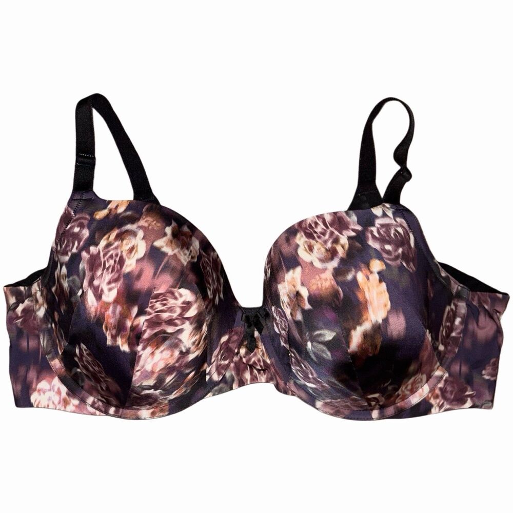 Torrid Curve Bra Perfect Coverage Lightly Line Smooth Size 40D Artsy Floral